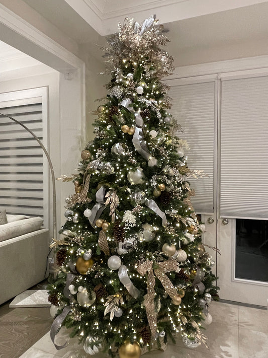 Beautiful Silver and Gold Christmas Tree