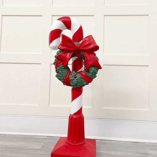 Candy Cane Stand With Wreath Display