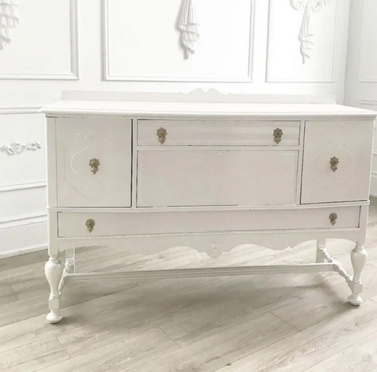 Ella Distressed White Vanity Server Table  toronto