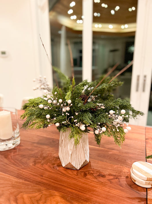 Frosted Pines Table Centerpiece Front view