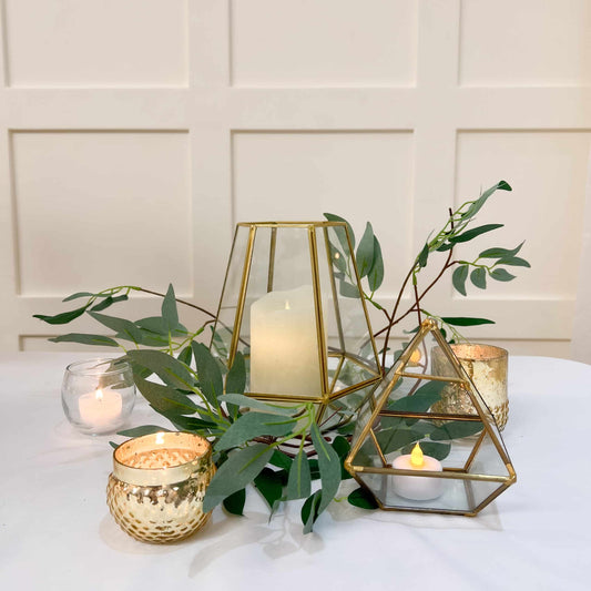 Eve Mismatched Gold Terrarium Centerpiece