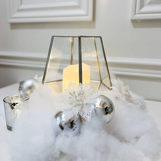 Eira Snow Silver Terrarium Centrepiece